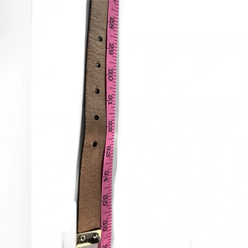 MICHAEL Michael Kors Black & Gold Buckle & metallic gold inner Leather Belt - Picture 7 of 7